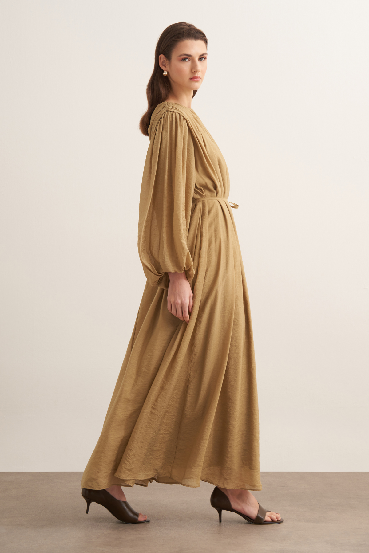 Cleo Gathered Detail Long Dress