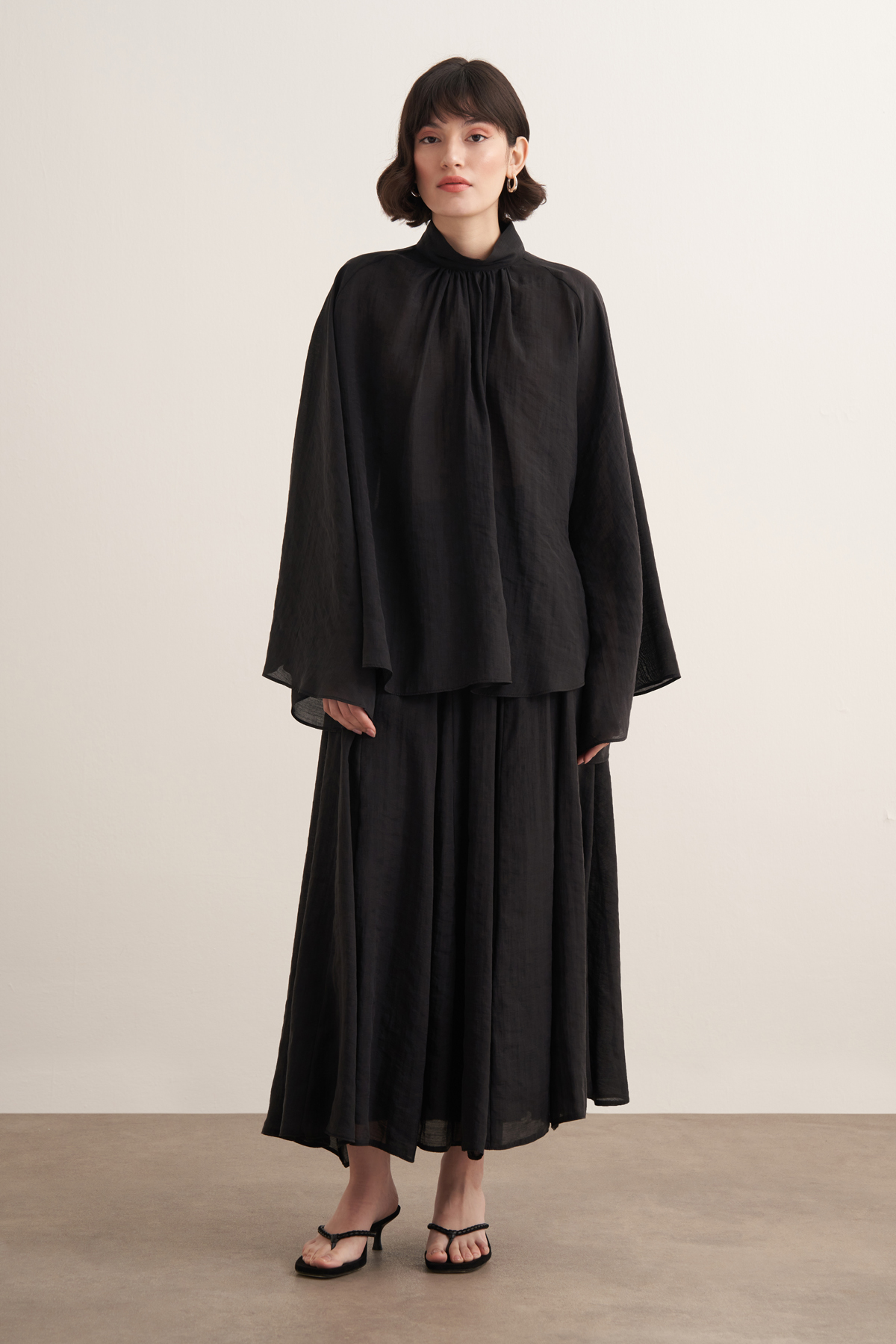 Helena High Neck Draped Blouse