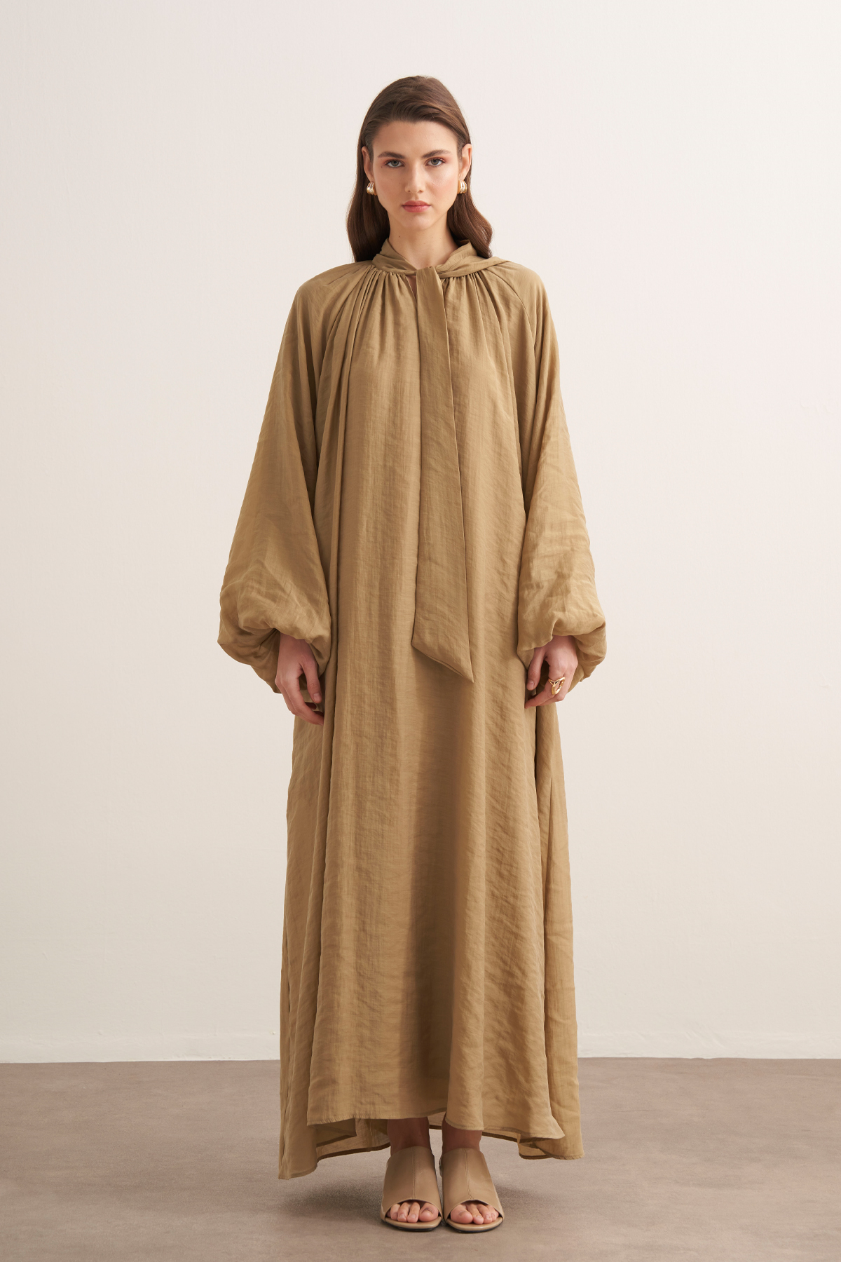 Samira Scarf Collar Draped Dress