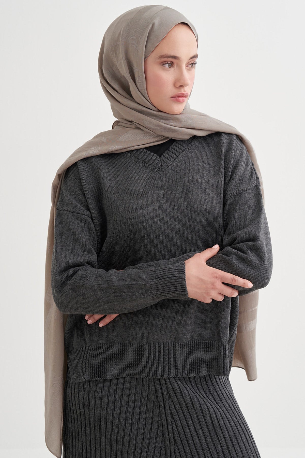 Geometrik Desen Liora Pamuk Scarf