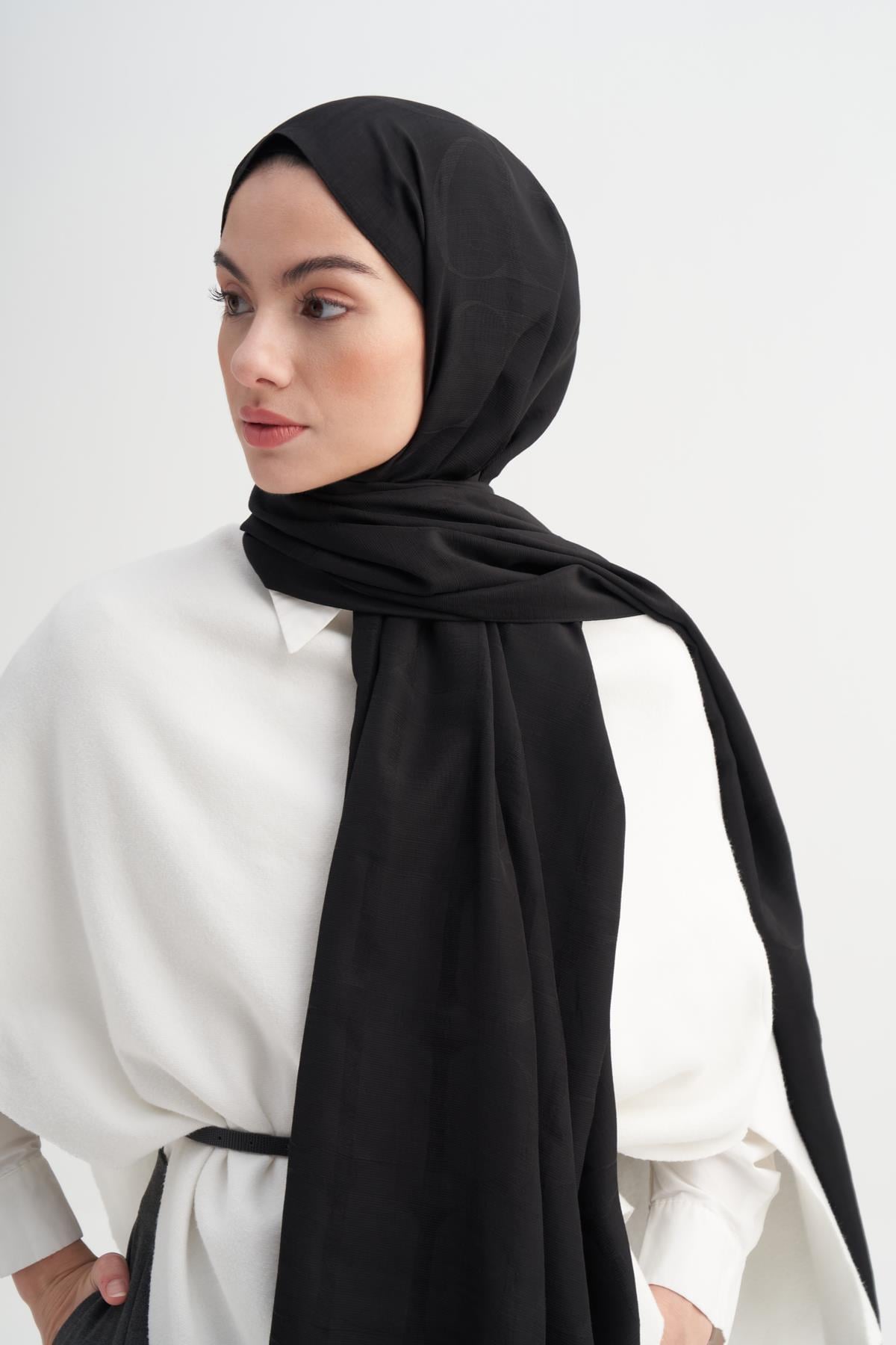 Monogram Desen Rina Floş Jakar Scarf