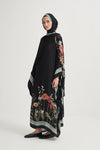 Mirya İncira Scarf Yaka Kaftan Siyah