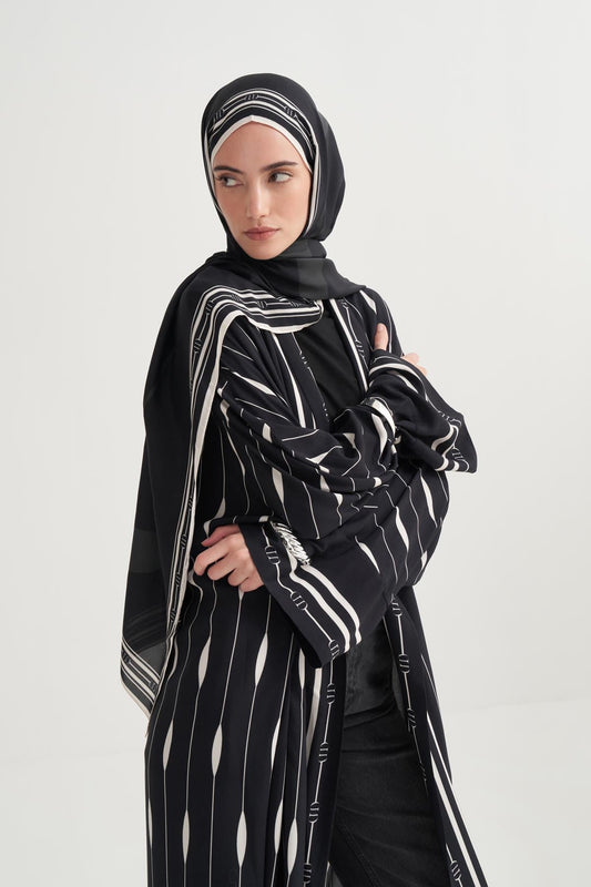 Zyra Premium Floş Abaya Siyah