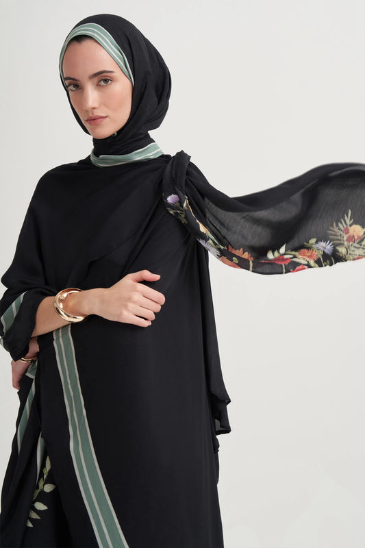 Mirya İncira Viskon Şal Siyah