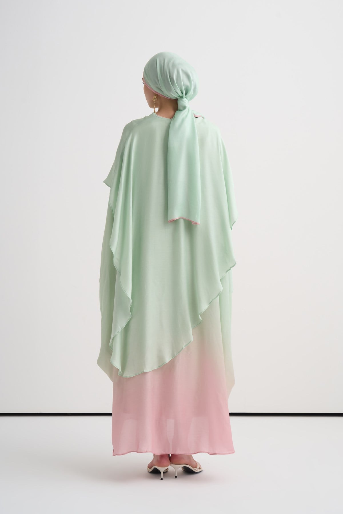 Rosalie İncira Scarf Yaka Kaftan Mint Yeşili