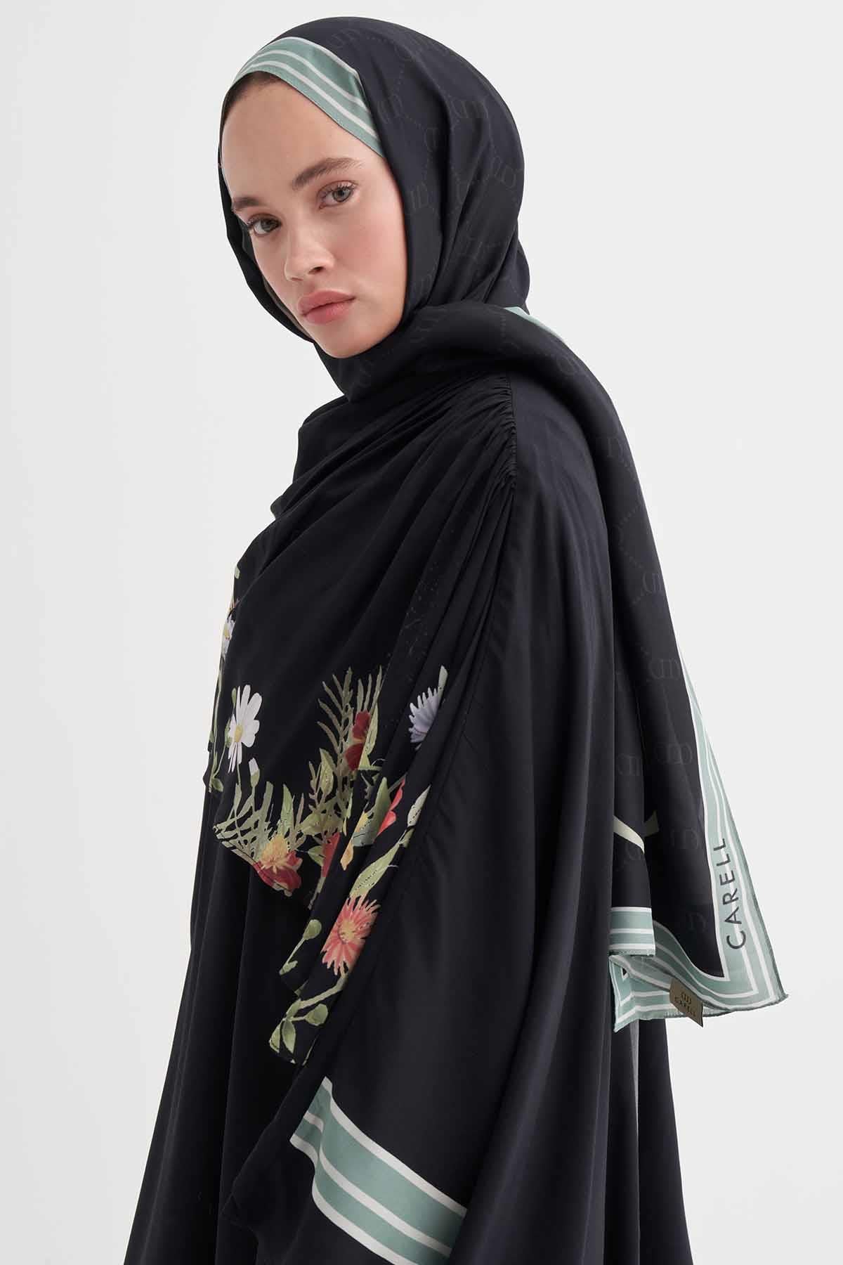 Mirya İncira Viskon Şal Siyah