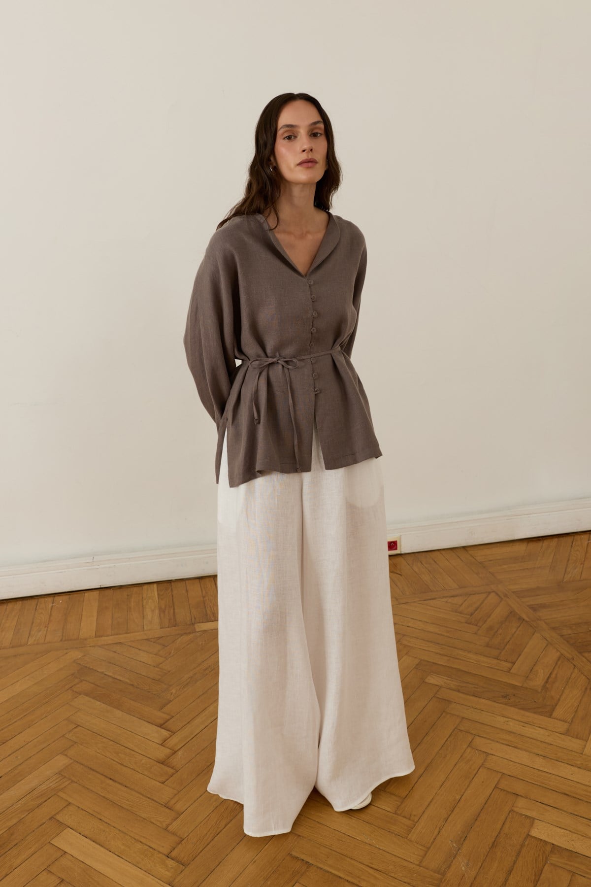 Brisa Belted Linen Shirt