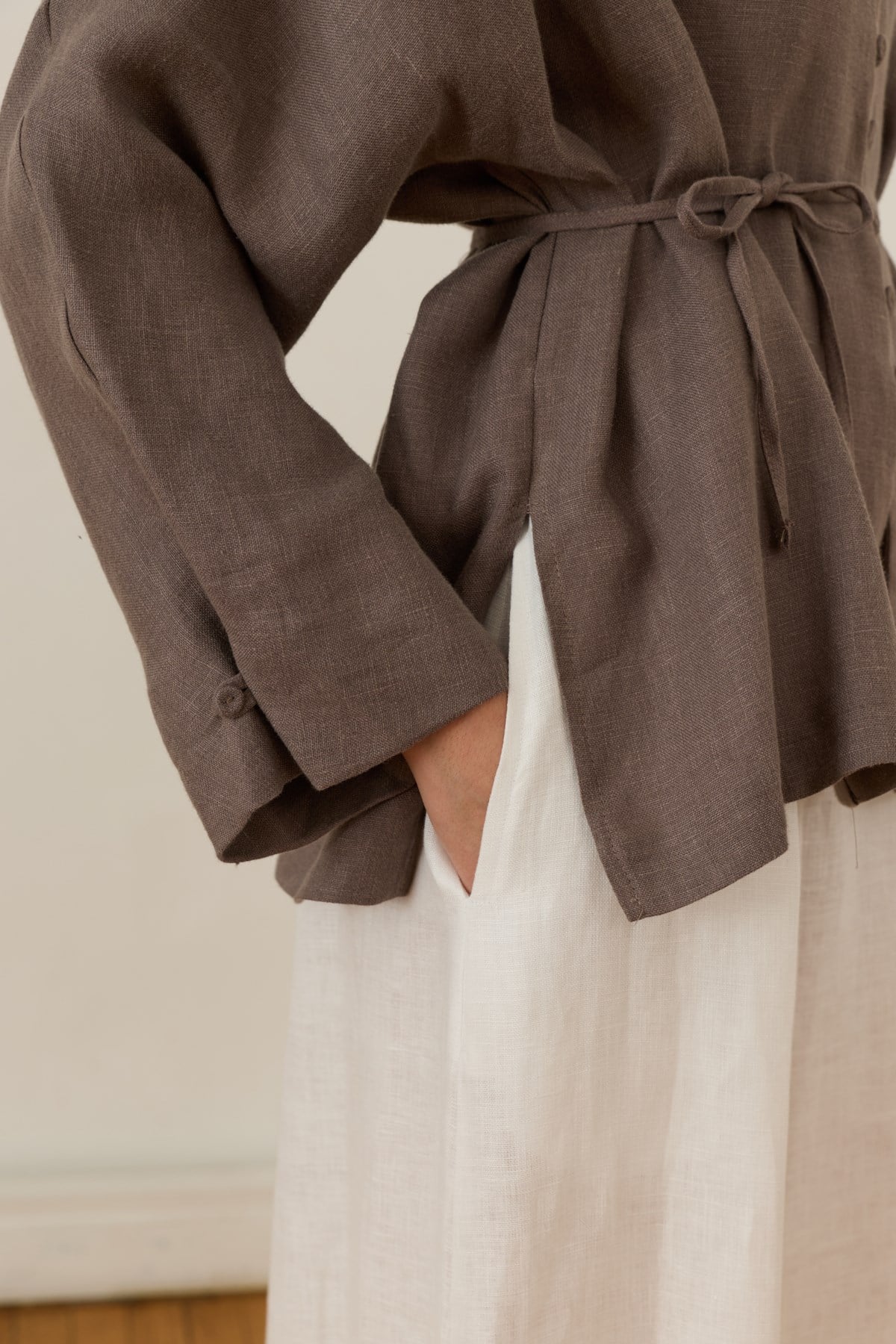Brisa Belted Linen Shirt