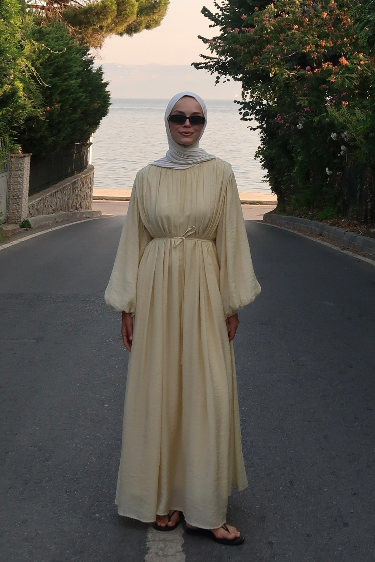 Cleo Gathered Detail Long Dress