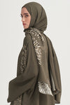 Lumira Monogram Floş Scarf Haki