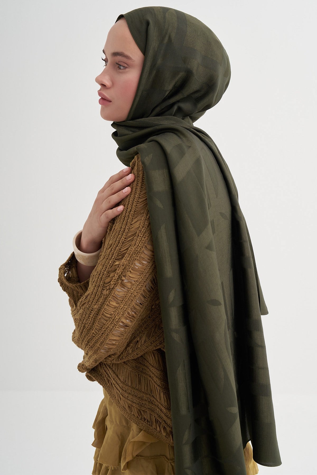 Geometrik Desen Liora Pamuk Scarf