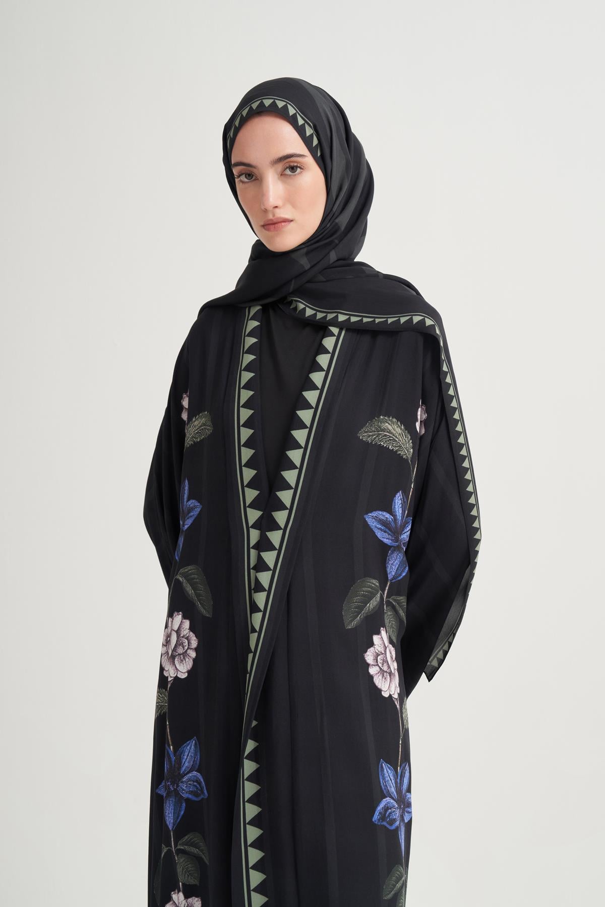 Blossra Monogram Floş Scarf Siyah