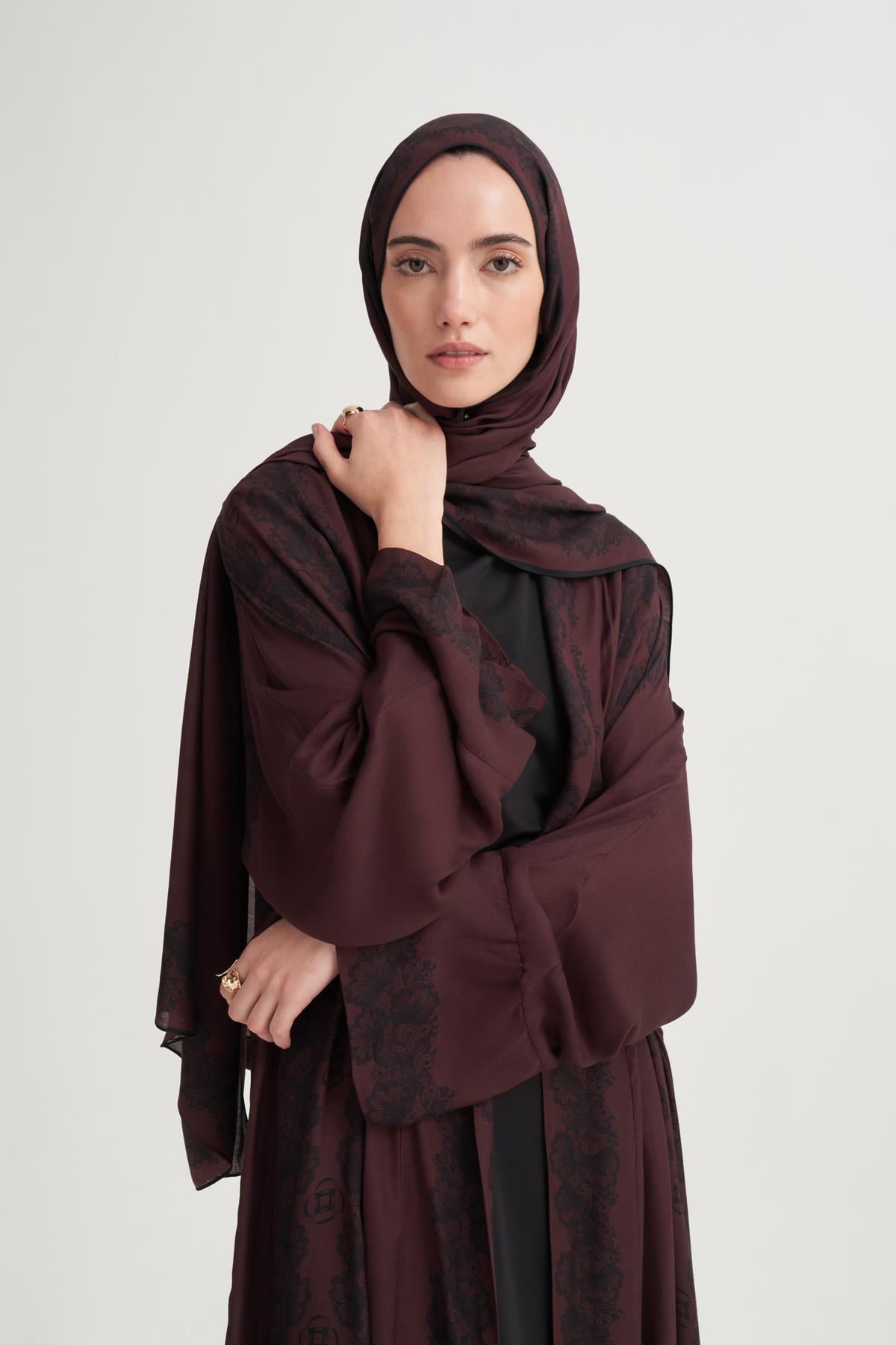 Viora İncira Viskon Scarf Mürdüm