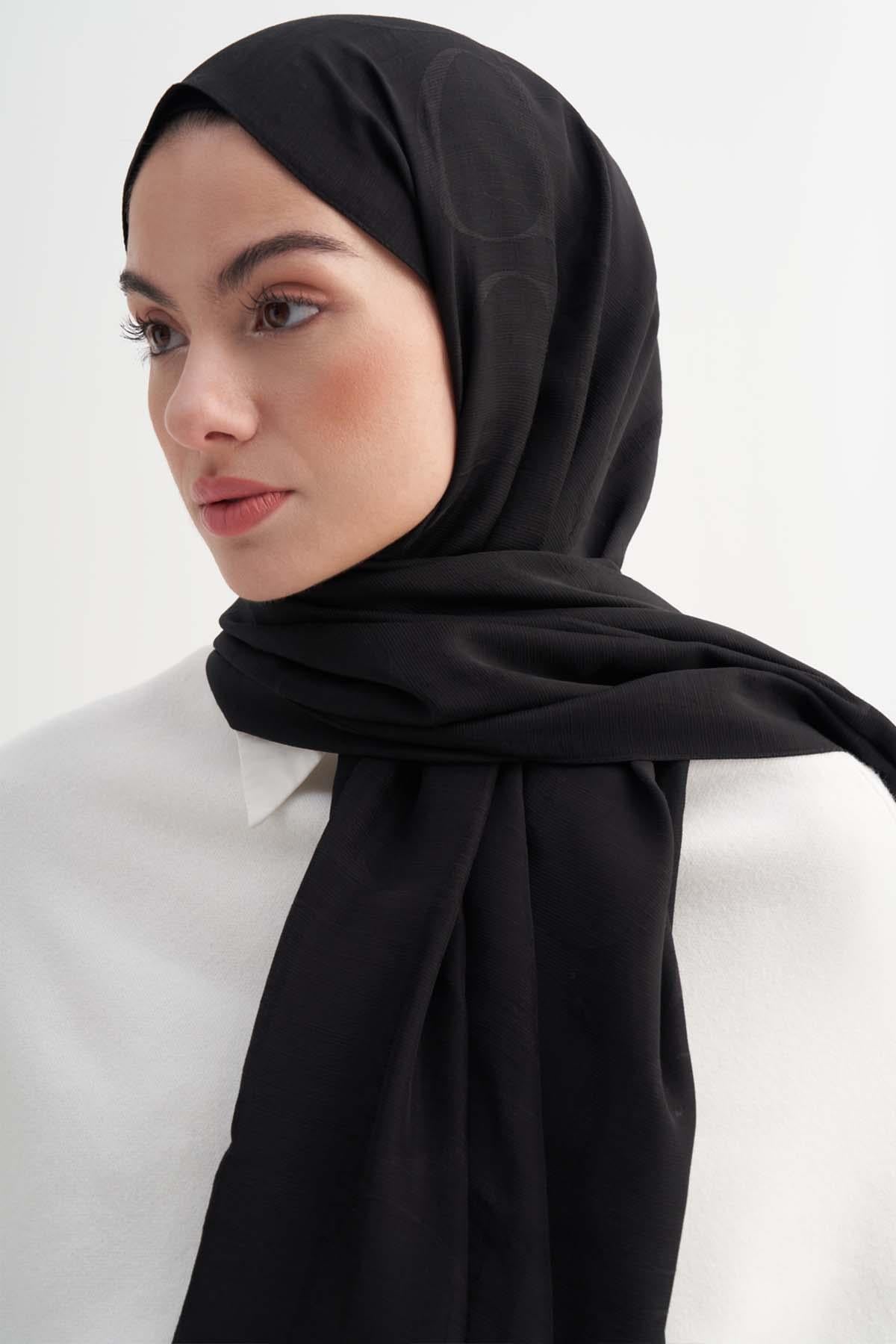 Monogram Desen Rina Floş Jakar Scarf