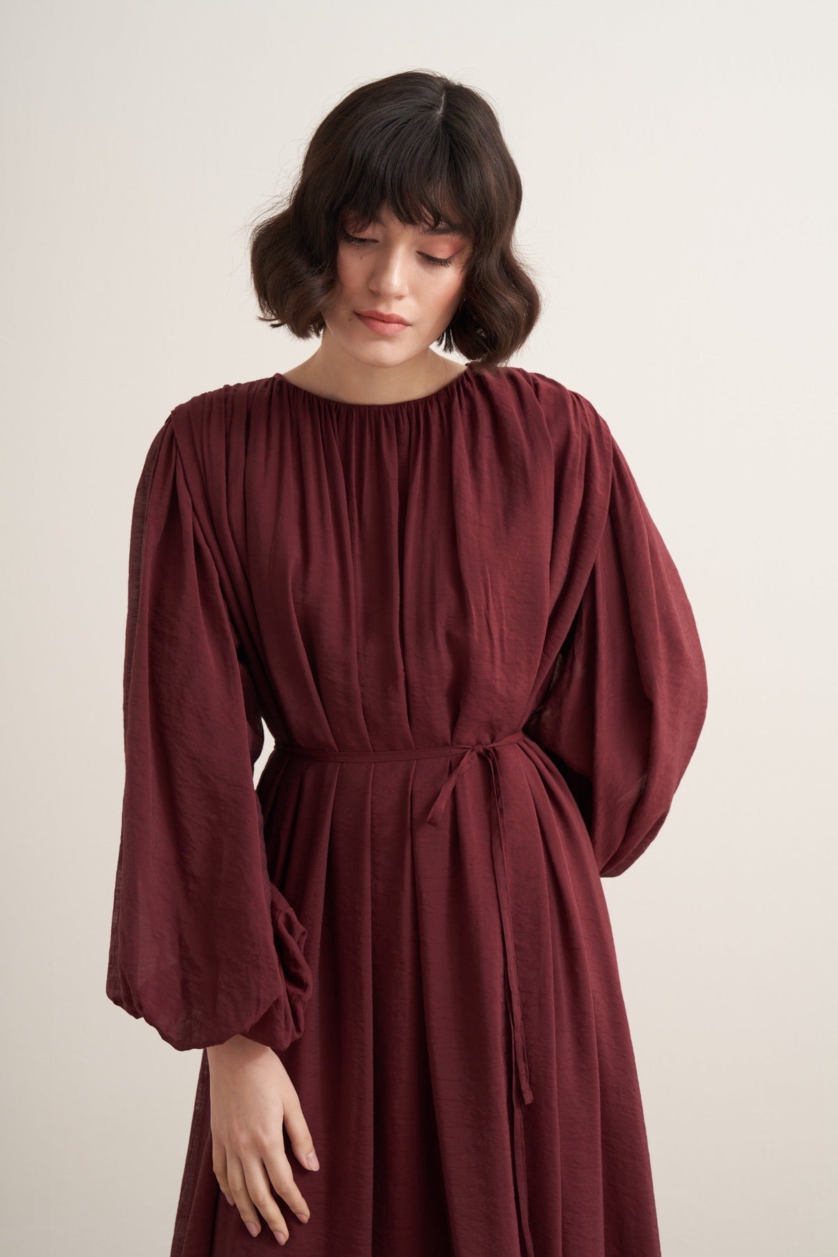 Cleo Gathered Detail Long Dress