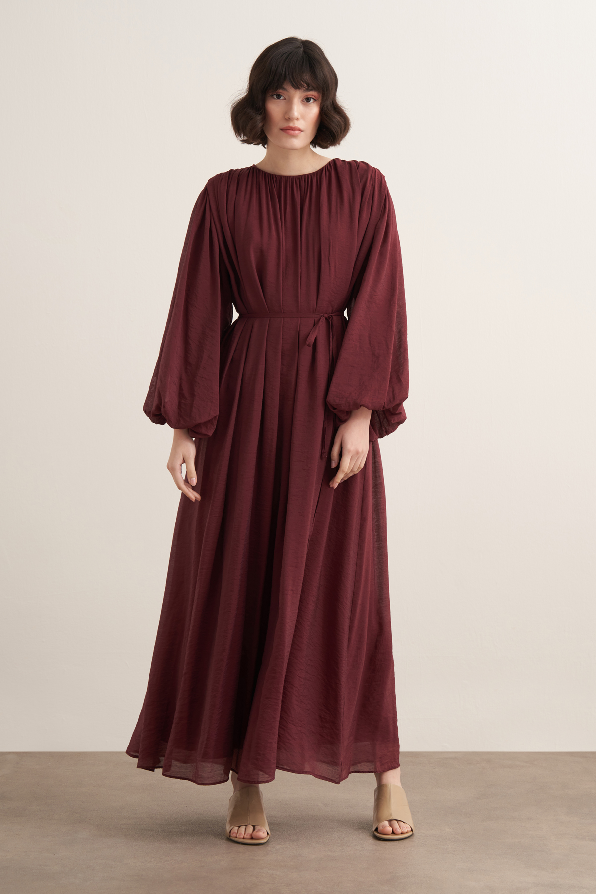 Cleo Gathered Detail Long Dress