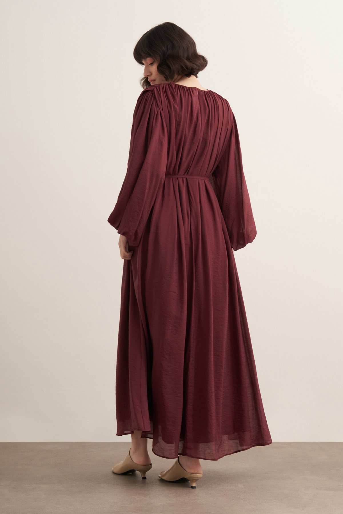 Cleo Gathered Detail Long Dress