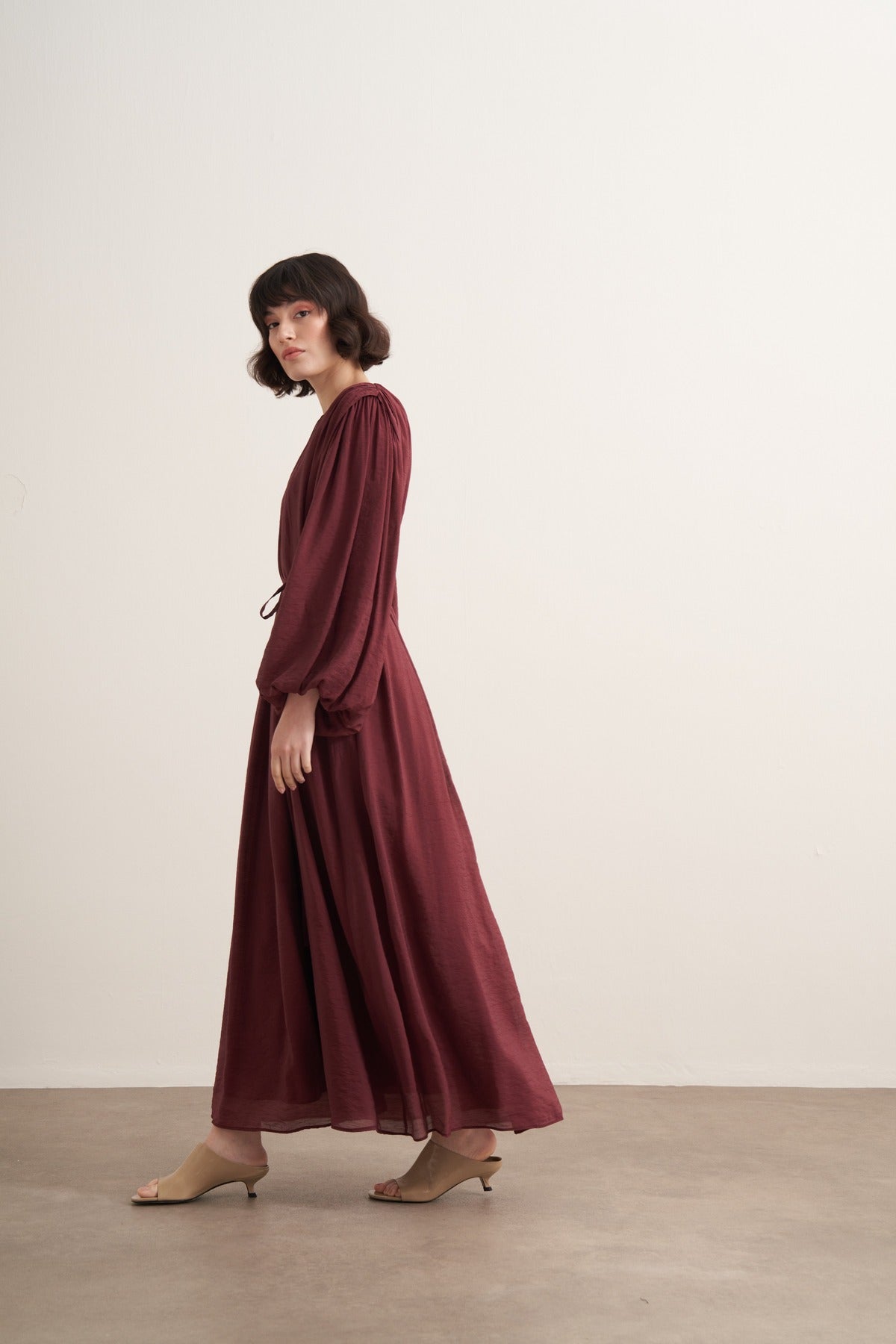 Cleo Gathered Detail Long Dress