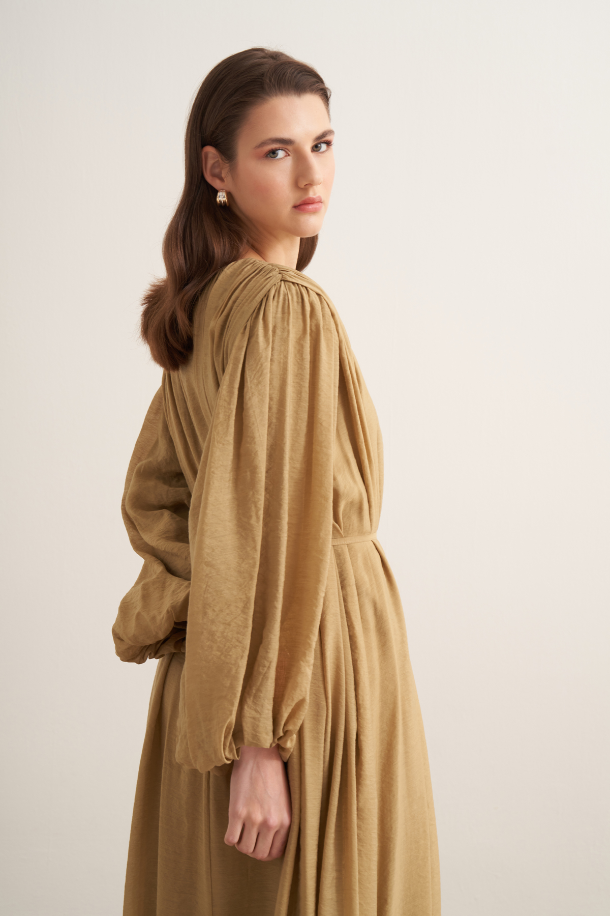 Cleo Gathered Detail Long Dress