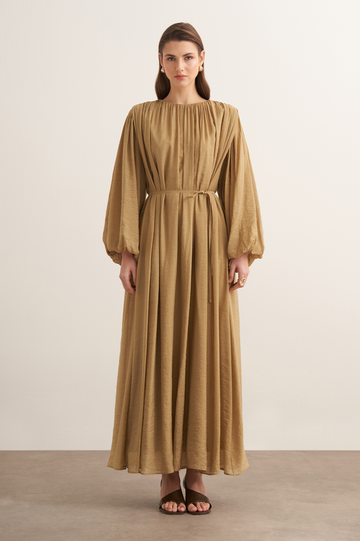 Cleo Gathered Detail Long Dress