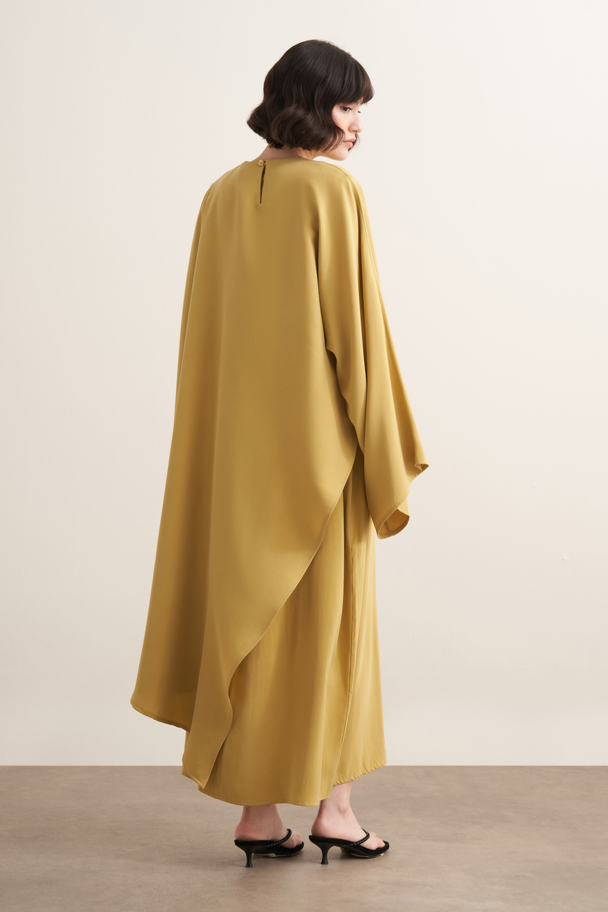 Dhiba Cupra Two-Piece Dress Set with Cape