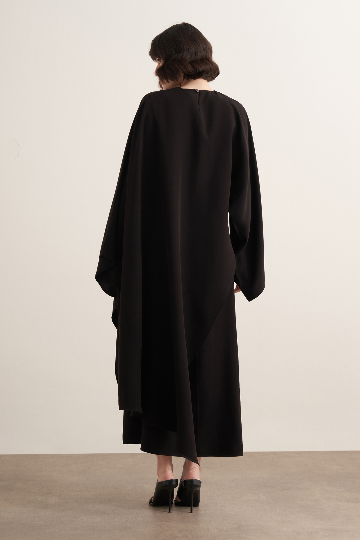 Dhiba Cupra Two-Piece Dress Set with Cape
