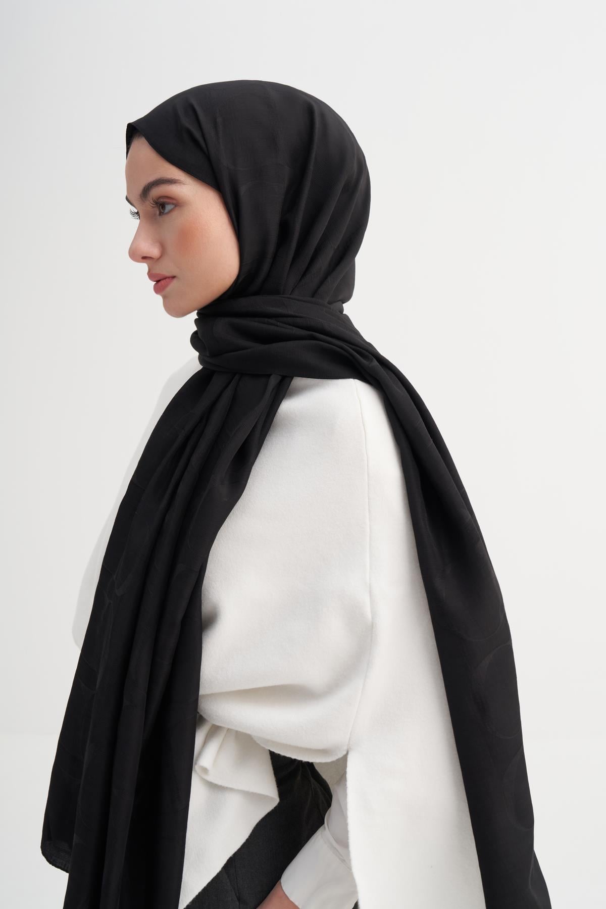 Monogram Desen Rina Floş Jakar Scarf