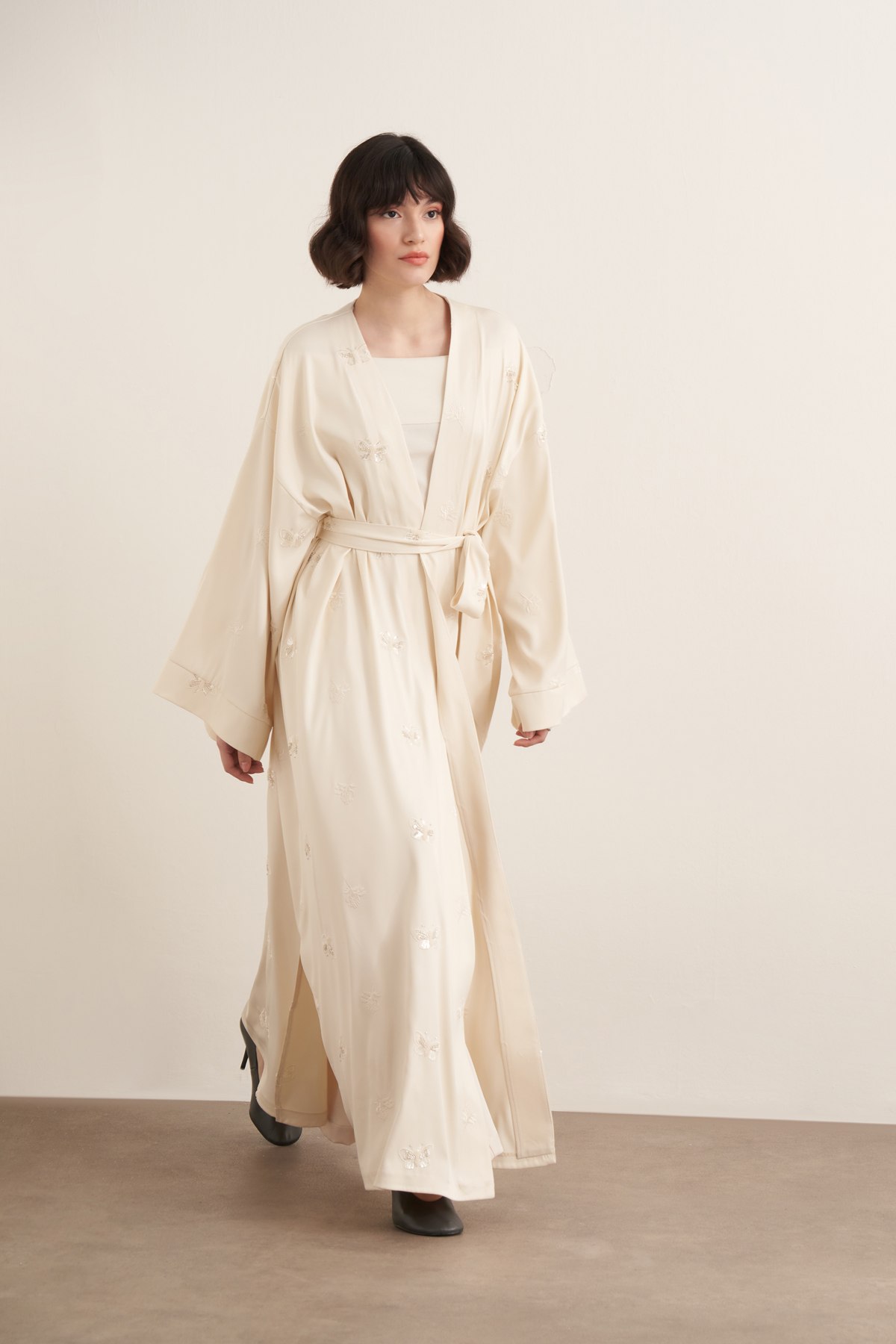 Farasha Beaded Long Kimono