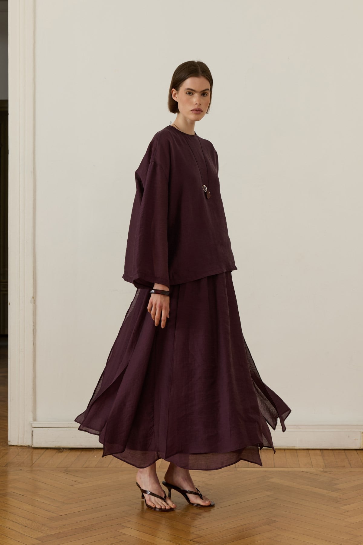 Giada Asymmetric Panel Skirt Set