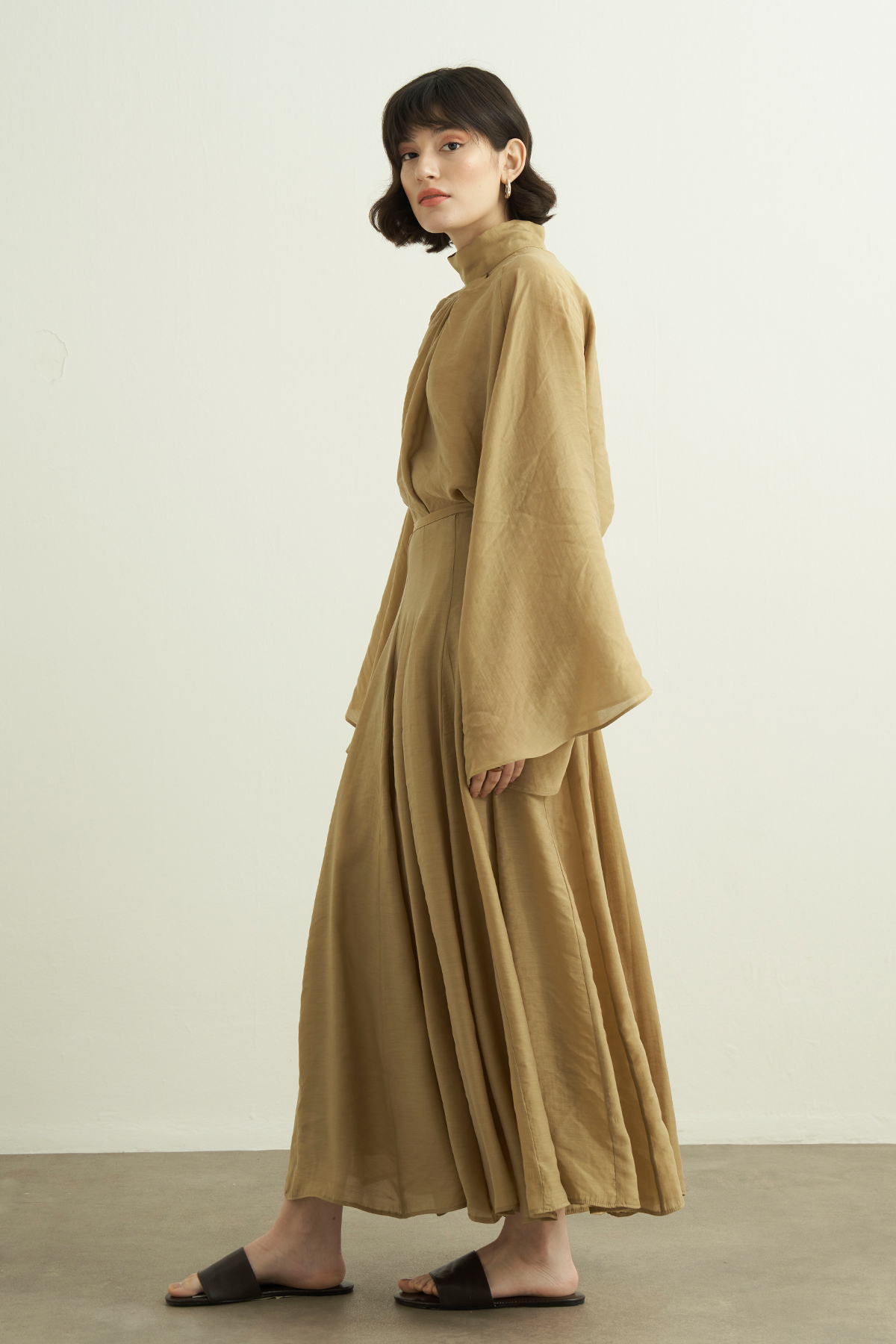 Helena High Neck Draped Blouse