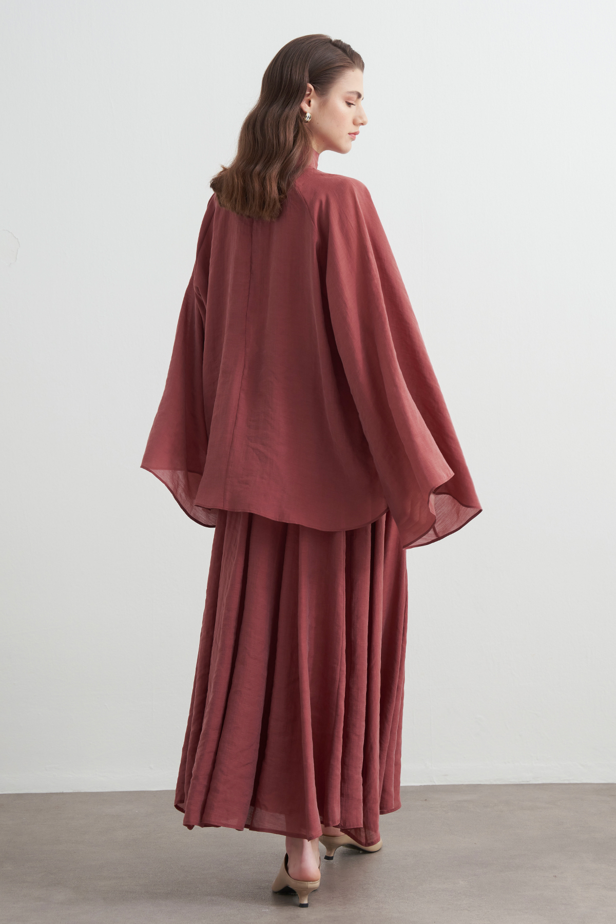 Helena High Neck Draped Blouse