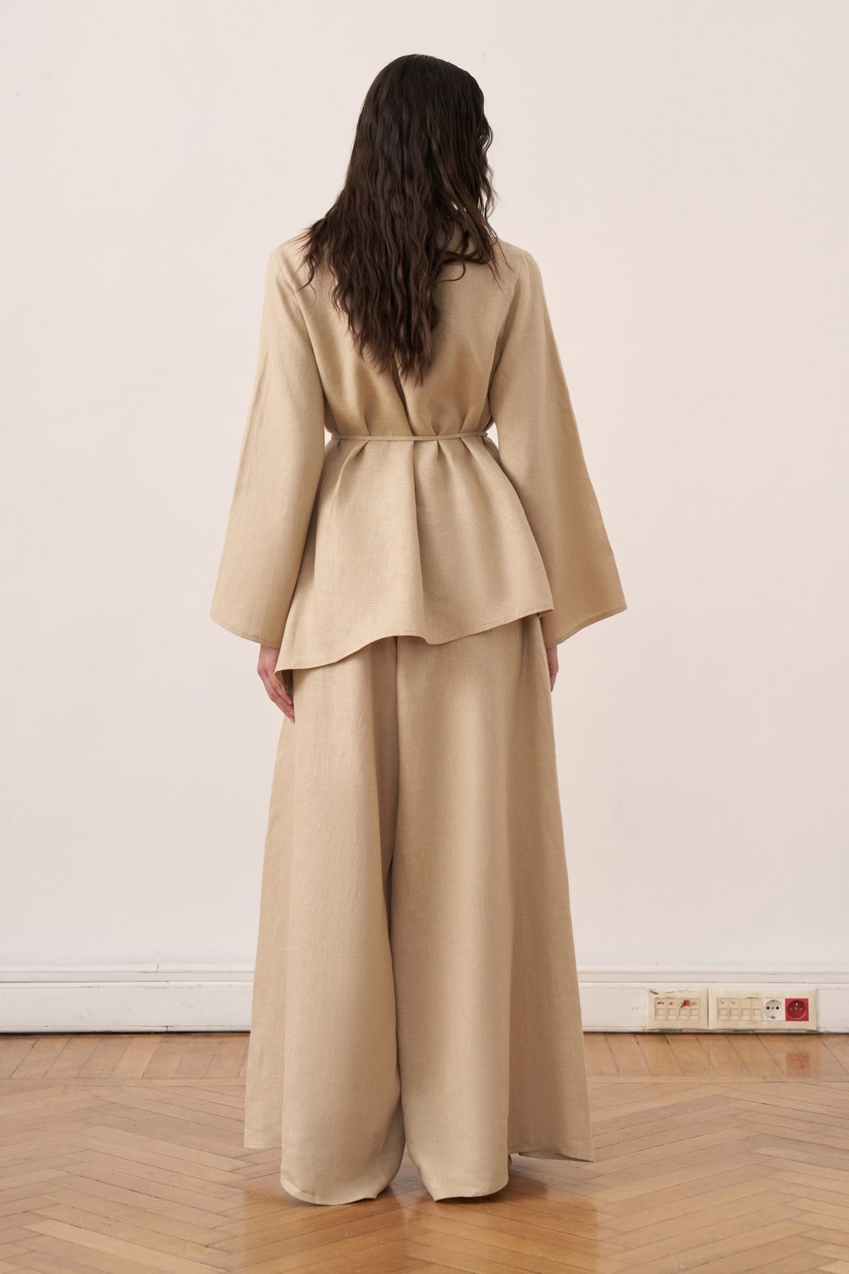 Keisy Belted Linen Blouse
