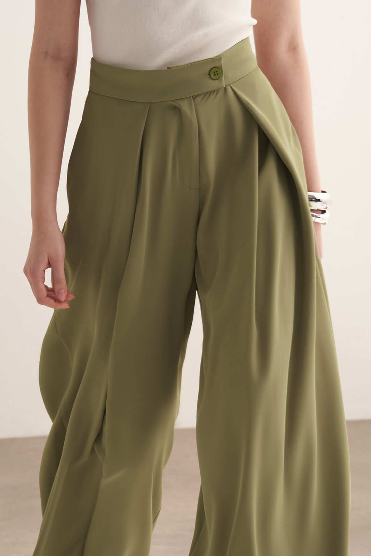Leona Ruffled Wide Leg Trousers