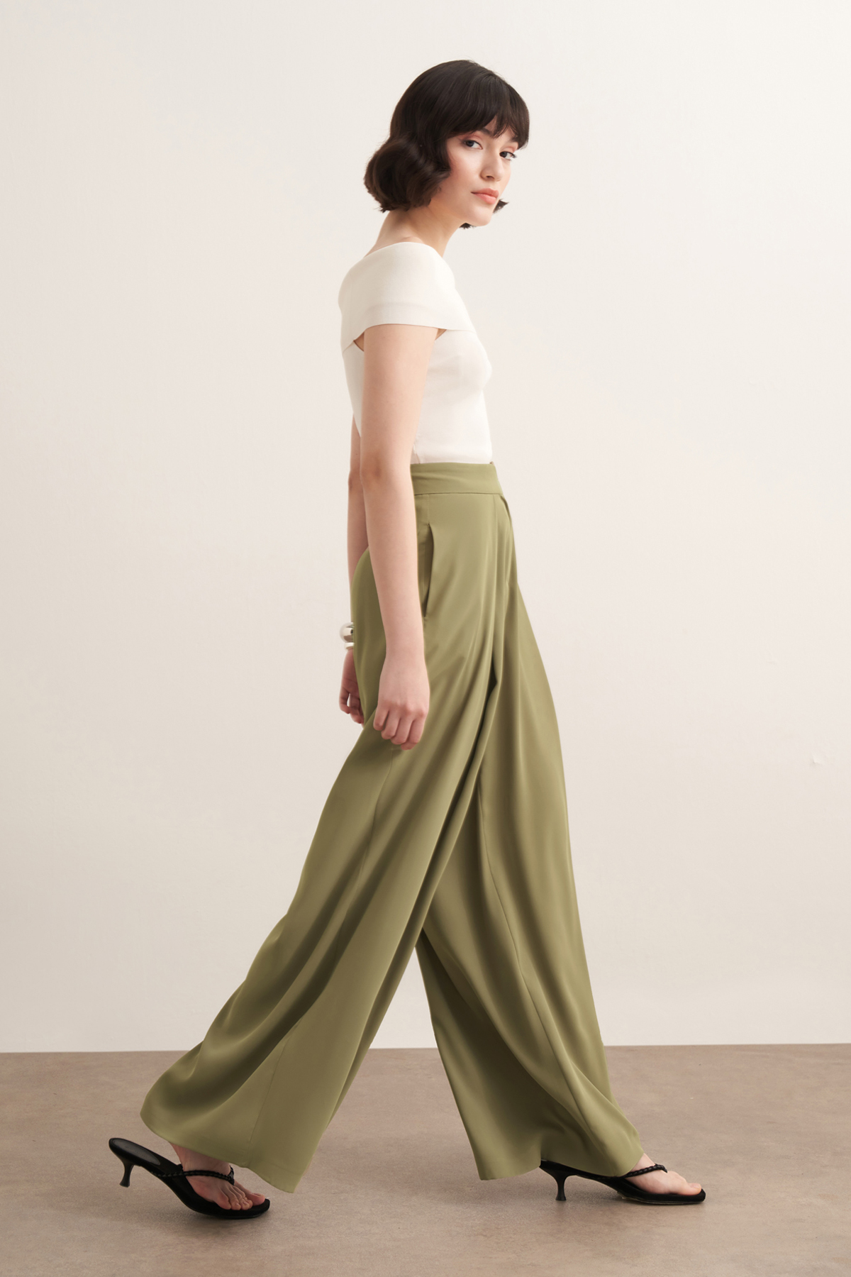 Leona Ruffled Wide Leg Trousers