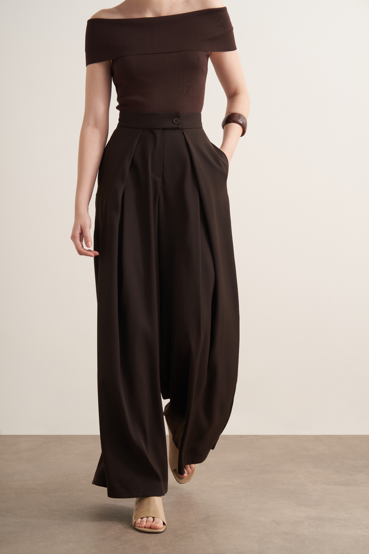 Leona Ruffled Wide Leg Trousers
