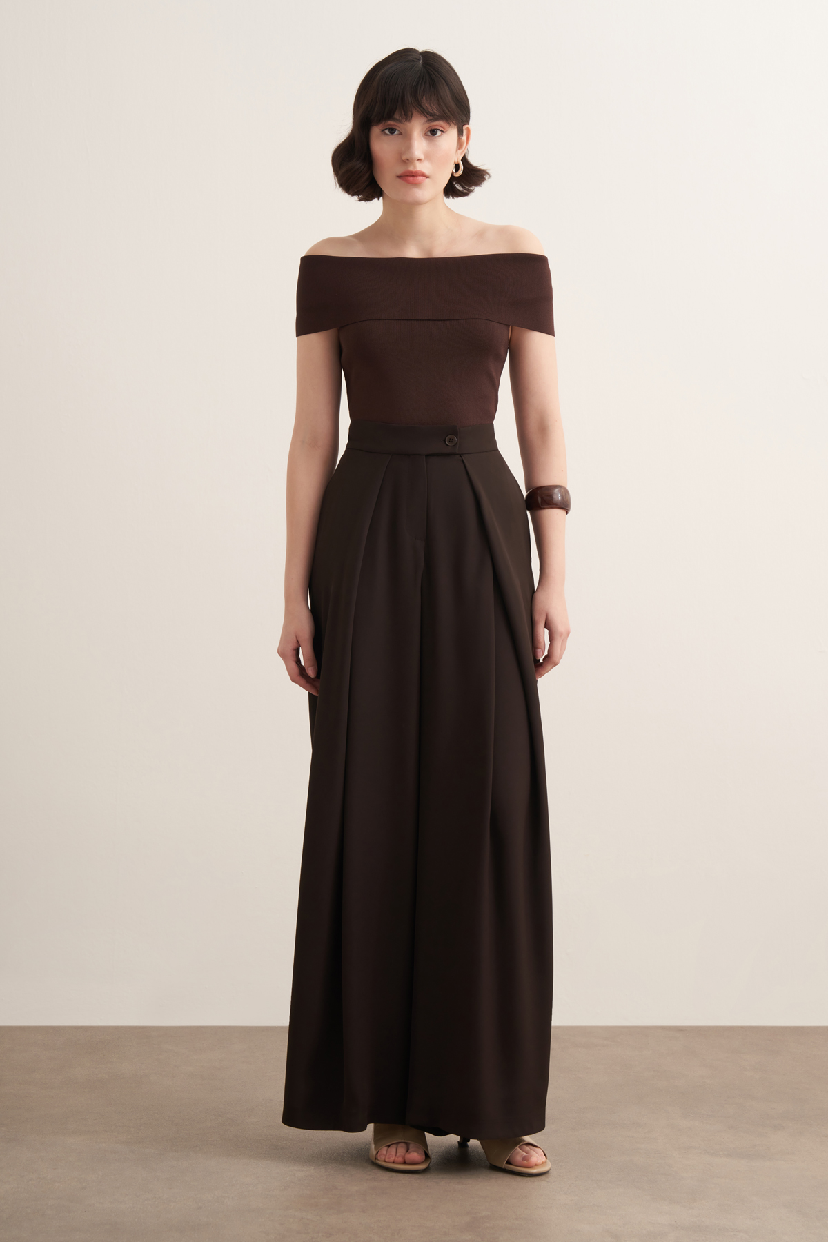 Leona Ruffled Wide Leg Trousers