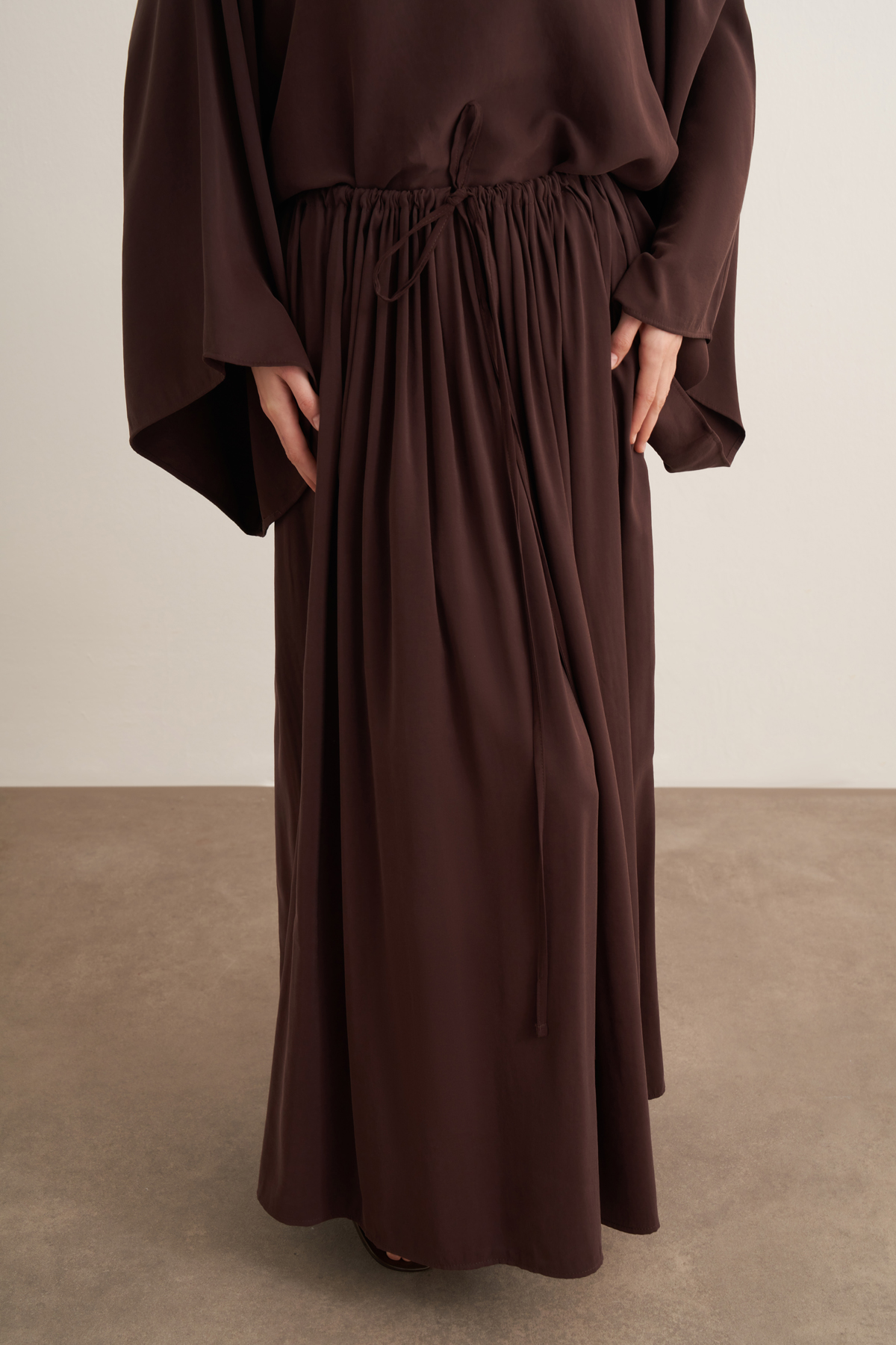 Noor Gathered Skirt Cupra Set