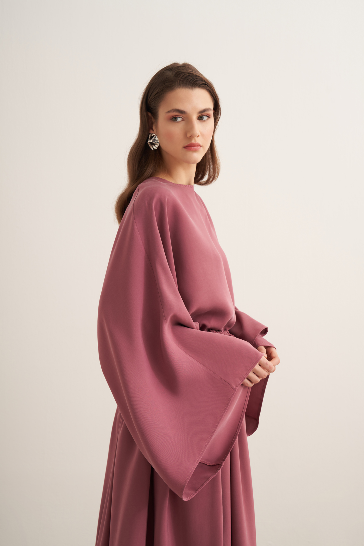 Noor Gathered Skirt Cupra Set