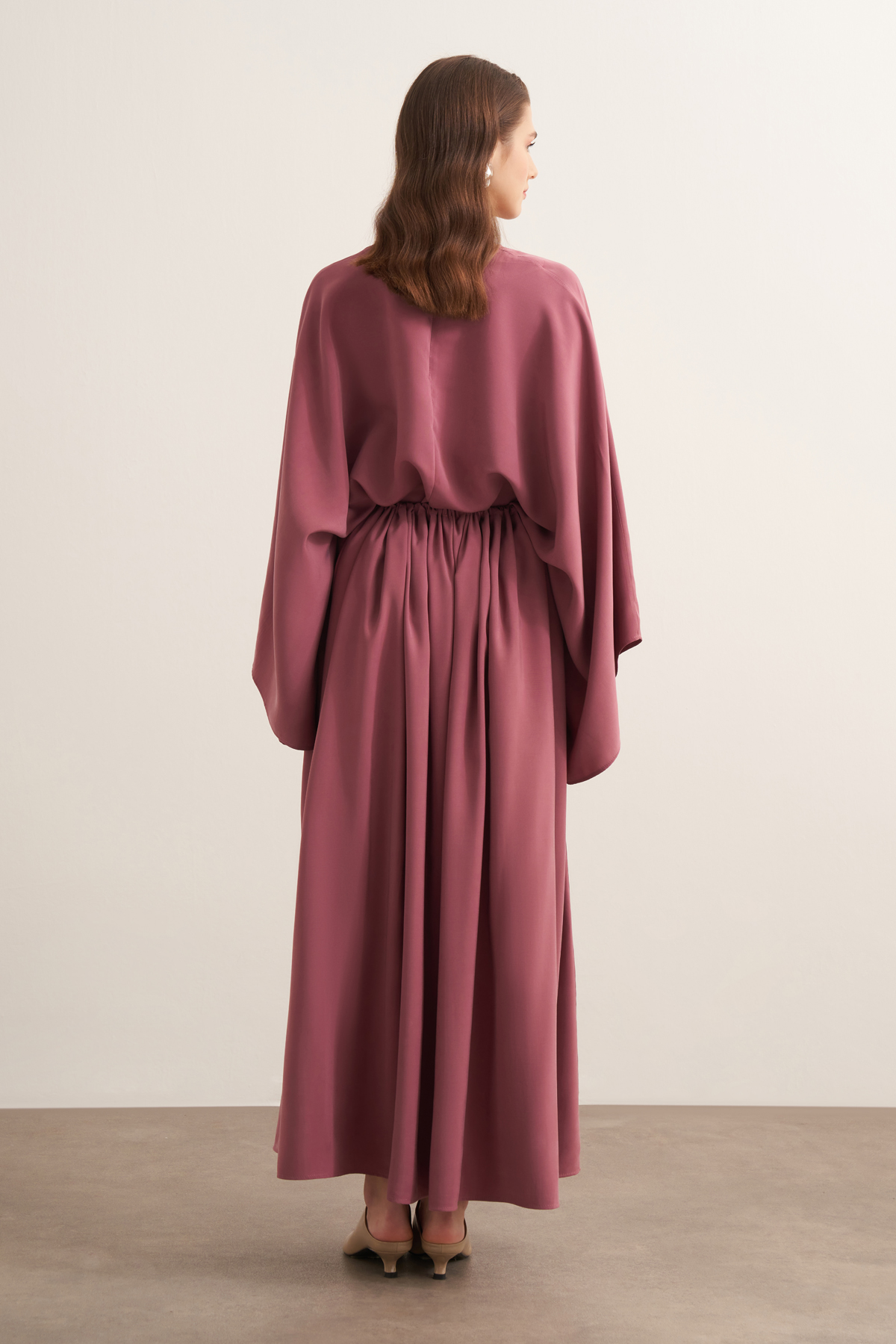 Noor Gathered Skirt Cupra Set