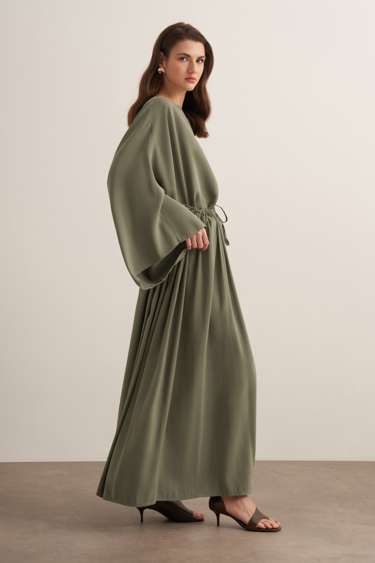 Noor Gathered Skirt Cupra Set
