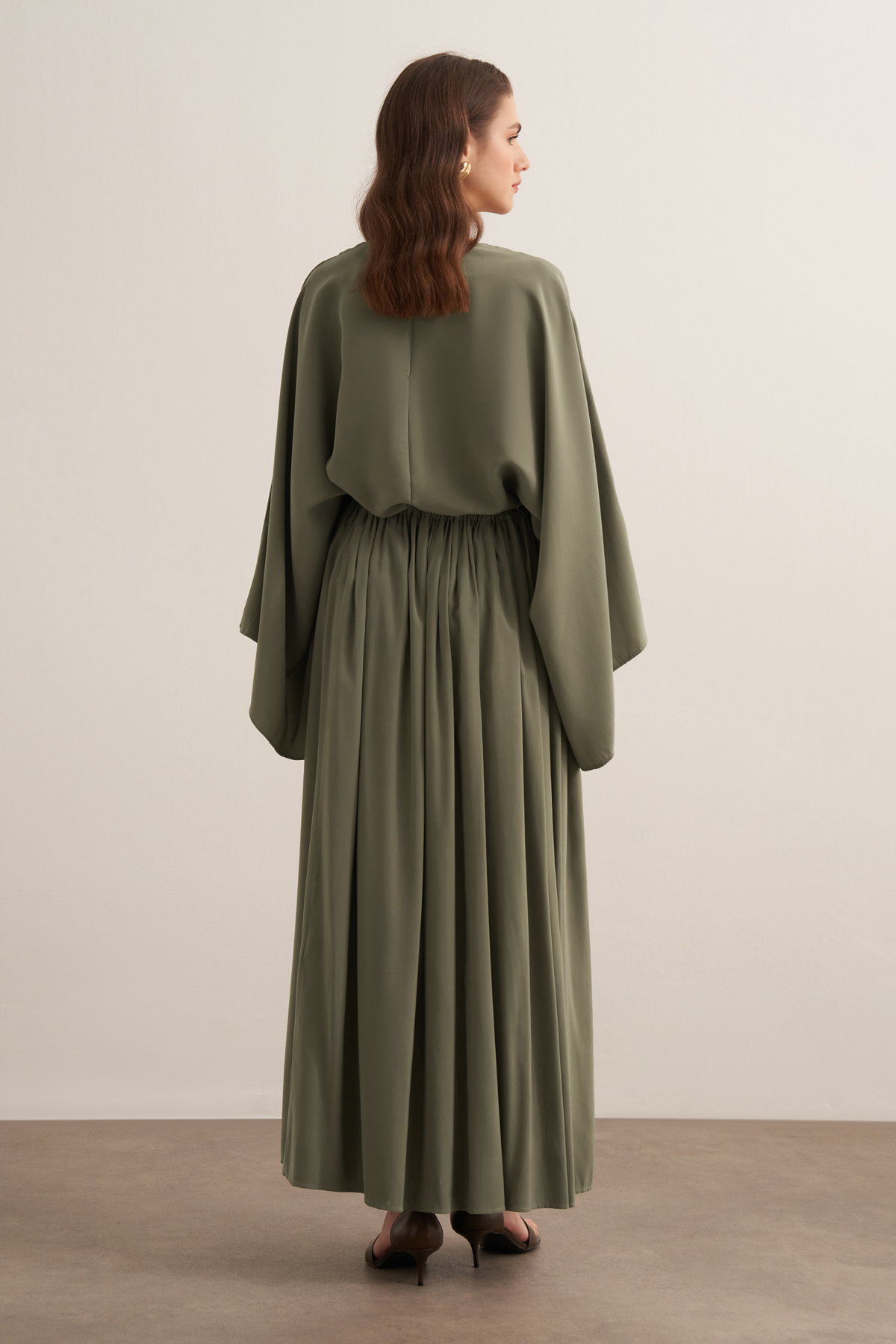 Noor Gathered Skirt Cupra Set