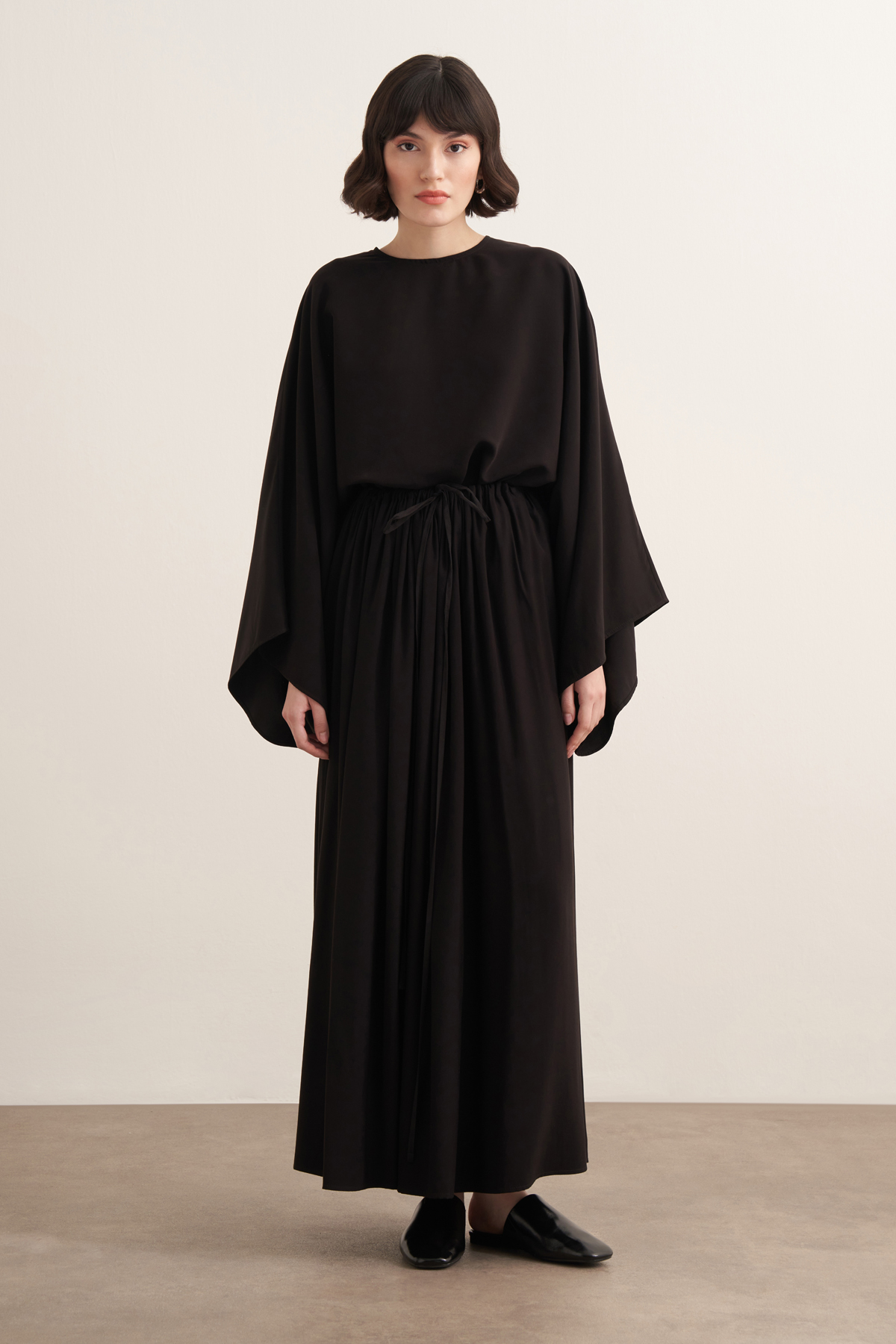 Noor Gathered Skirt Cupra Set