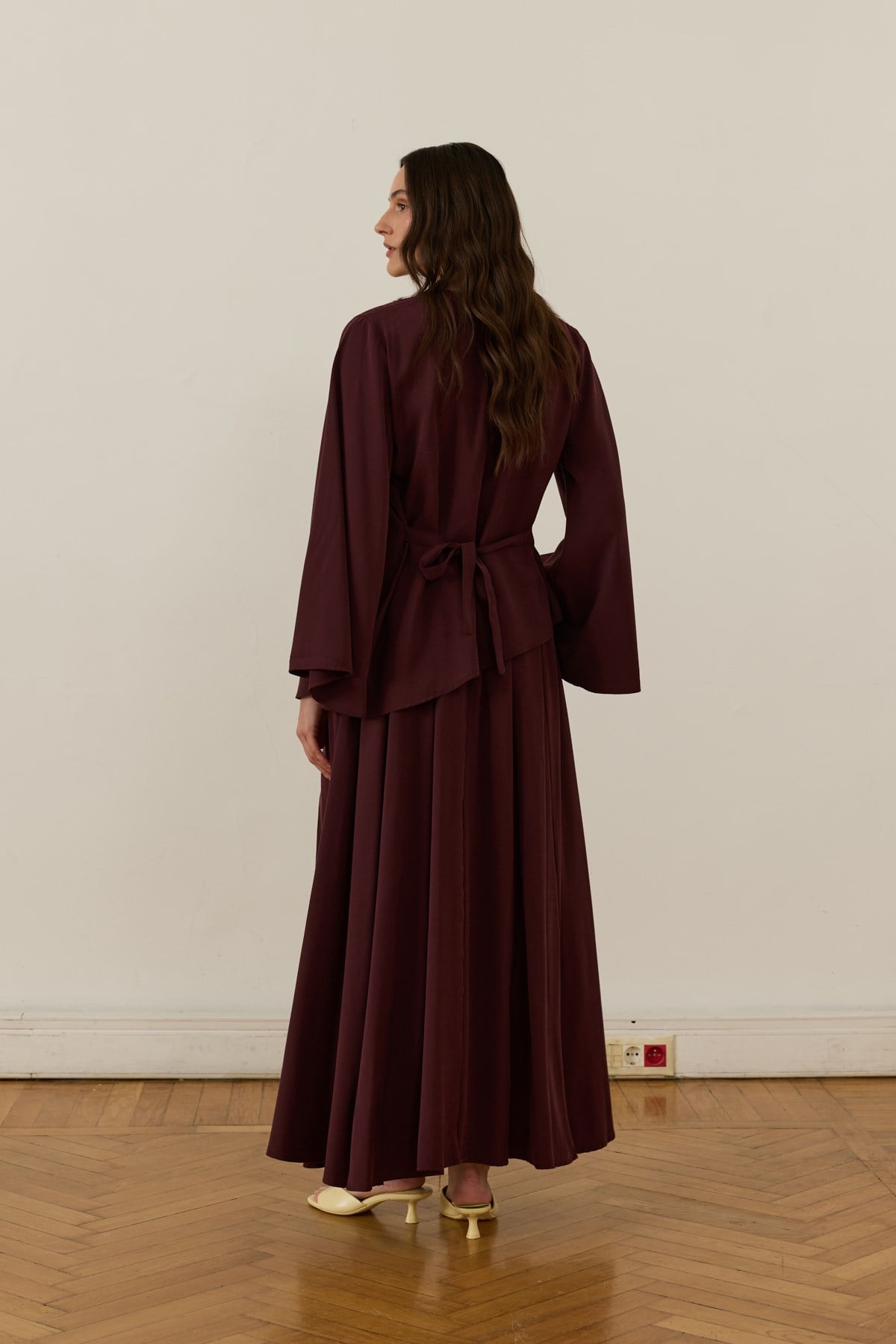 Raya Cupra Suit with Tie-Up Detail Skirt