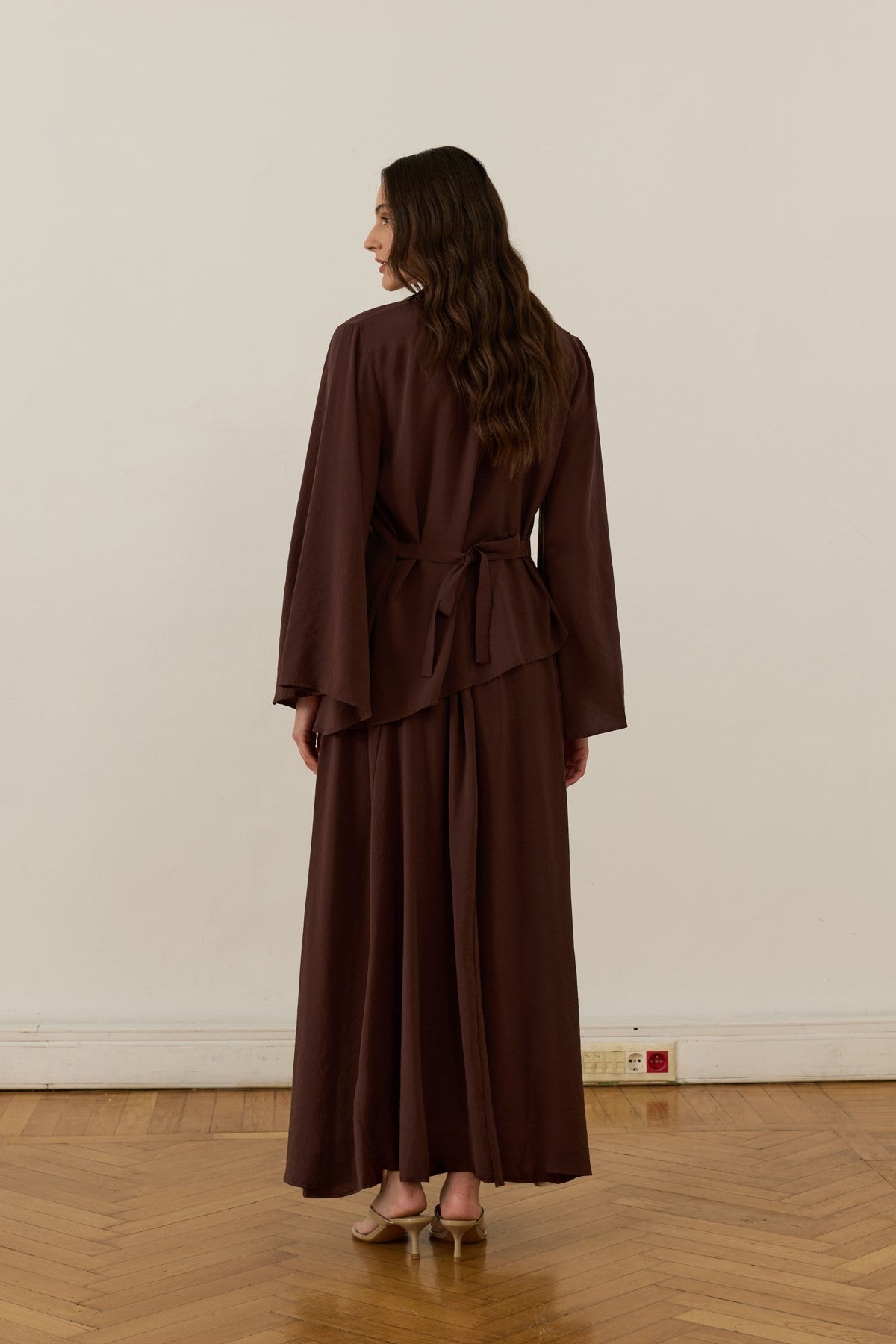 Raya Cupra Suit with Tie-Up Detail Skirt