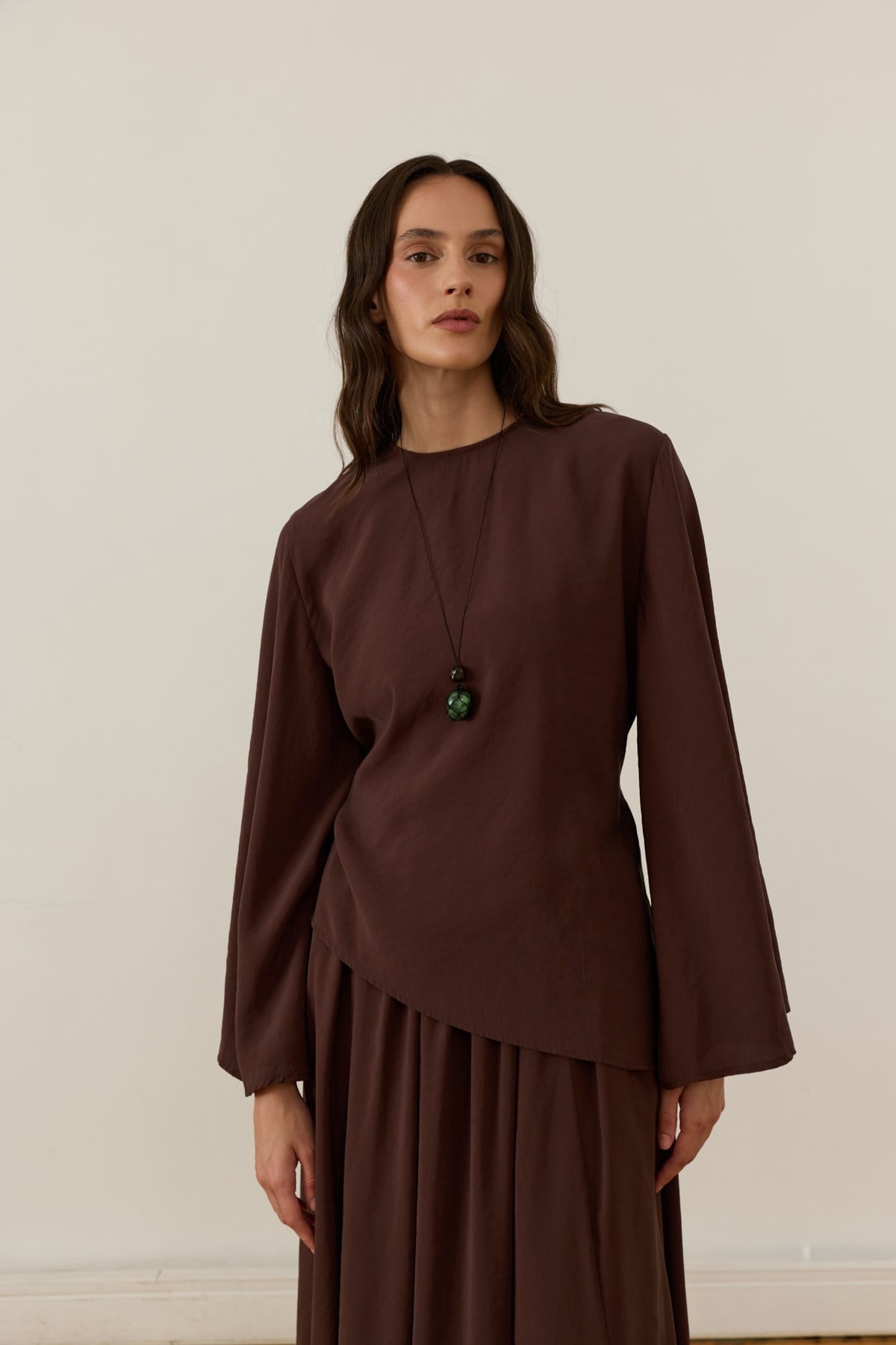 Raya Cupra Suit with Tie-Up Detail Skirt
