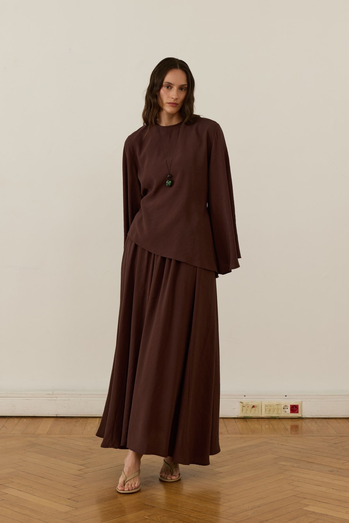 Raya Cupra Suit with Tie-Up Detail Skirt