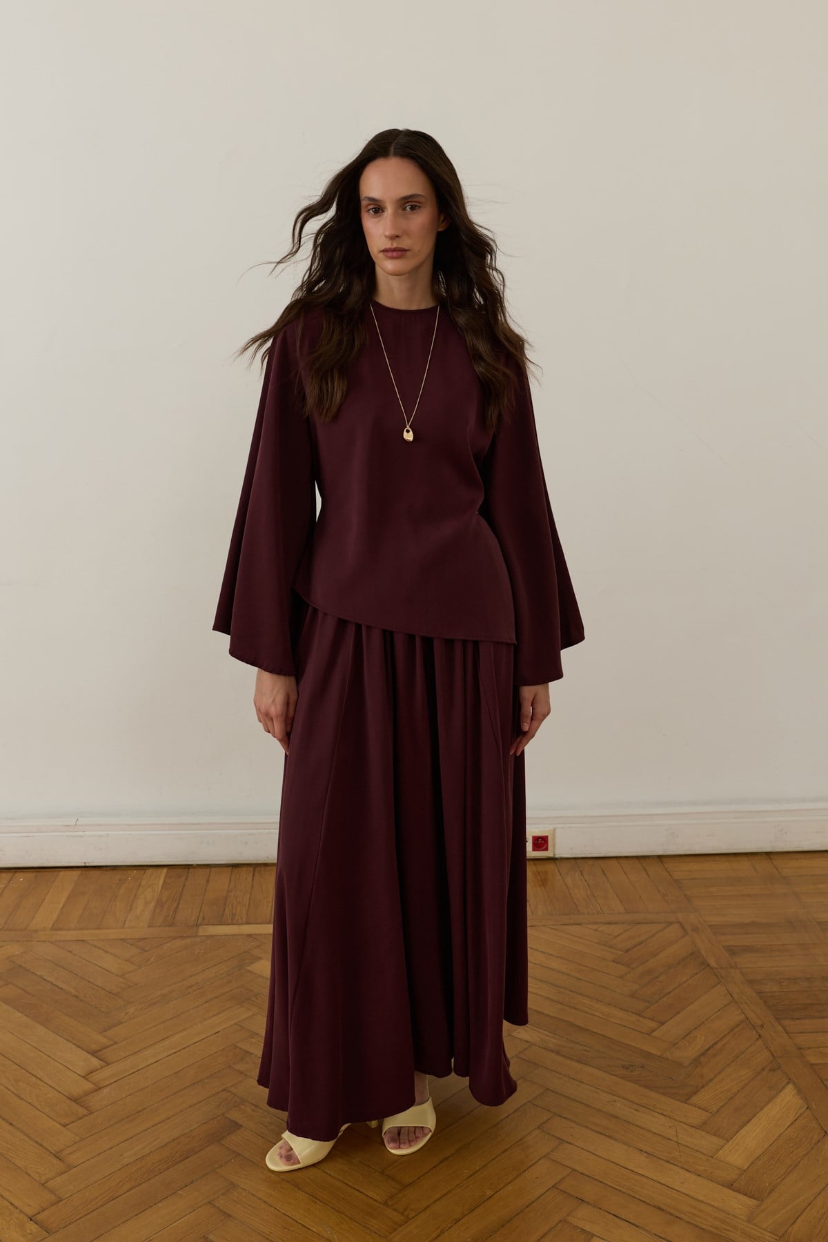Raya Cupra Suit with Tie-Up Detail Skirt