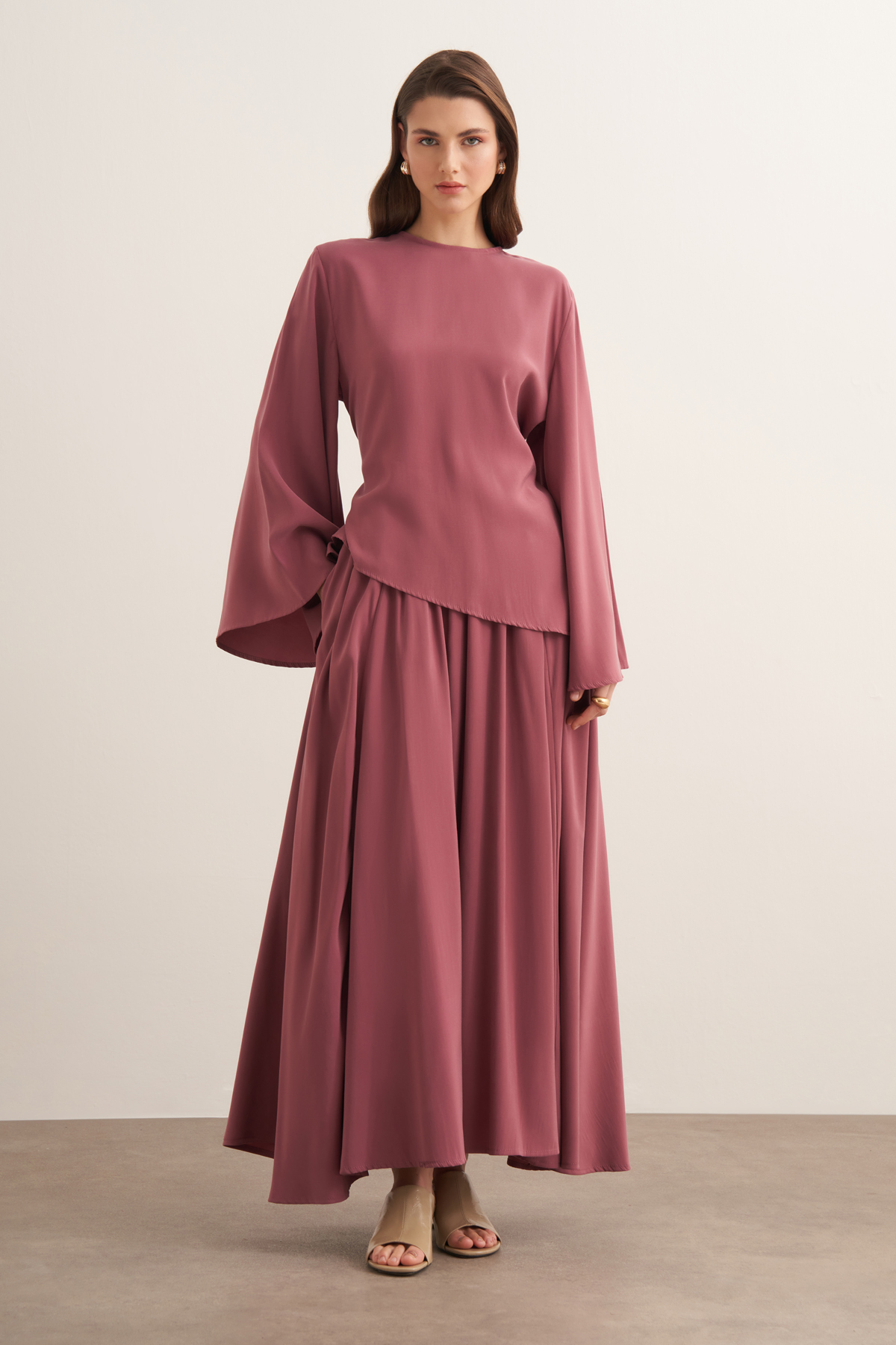 Raya Cupra Suit with Tie-Up Detail Skirt