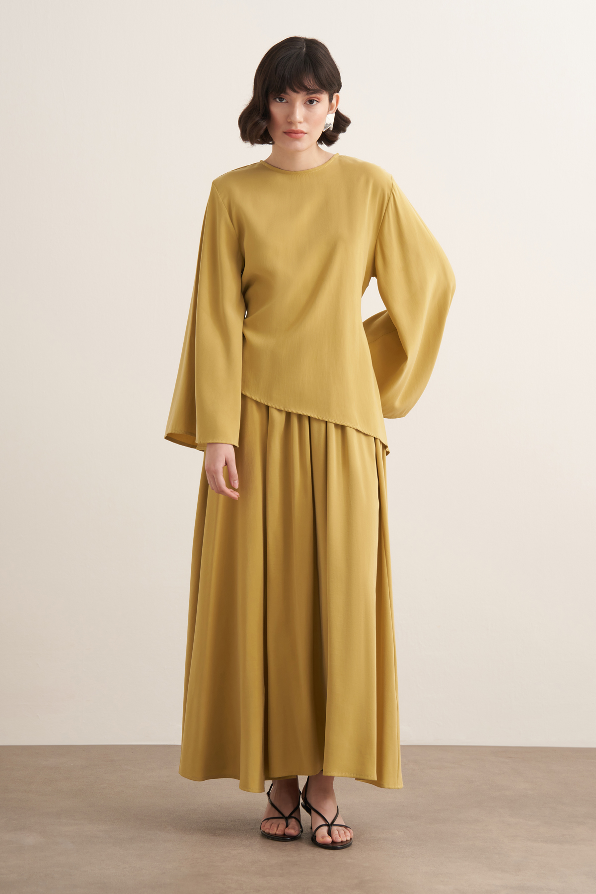 Raya Cupra Suit with Tie-Up Detail Skirt