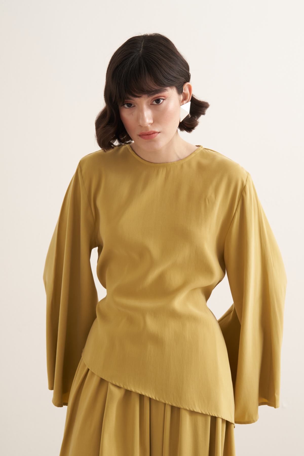 Raya Cupra Suit with Tie-Up Detail Skirt